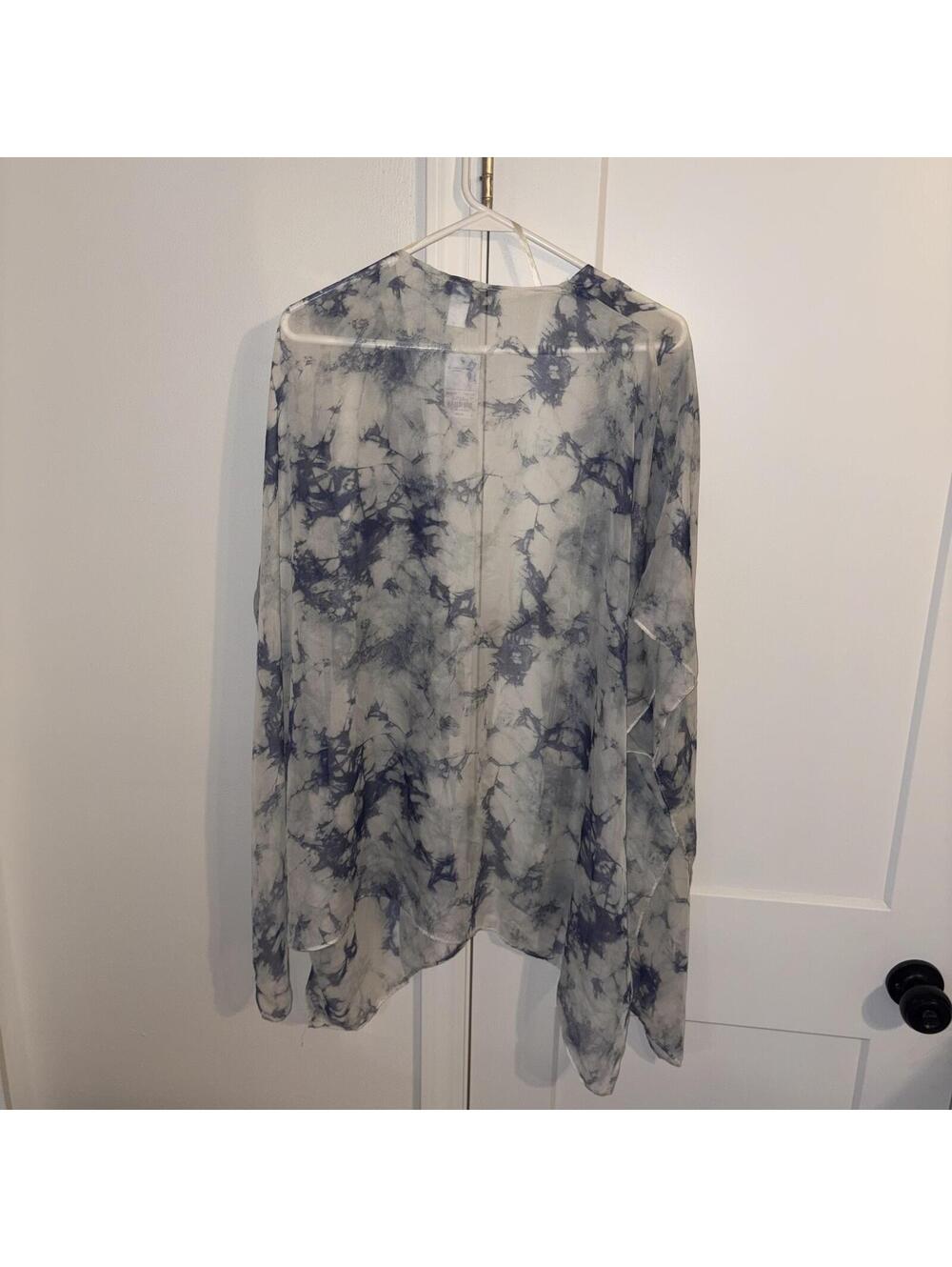 Sonoma New $50 One Size Open Front Sheer Tie-Dye Kimono Cardigan Womans - Picture 2 of 9